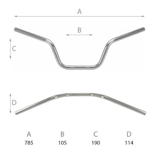 HANDLEBAR DOMINO 184171050 ROAD HIGH BEND CHRONIUM PLATED