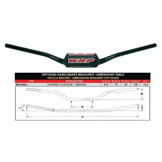 HANDLEBAR WRP PRO-BAR MEDIUM CRNI