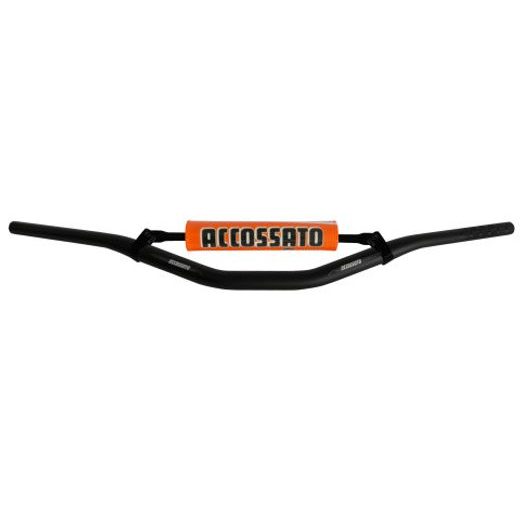 HANDLEBAR ACCOSSATO ALUMINIUM, 28.5 MM CRNI