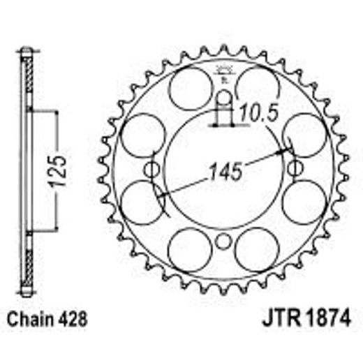 CHAIN KIT EK - SILVER CHAIN 428 SRO, O-RING, CHK FRONT SPROCKET SUPERSPROX, CHK REAR SPROCKET JT FOR YAMAHA XVS 250 DRAG STAR 2001-2004
