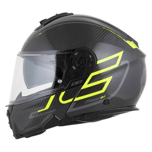 FULL FACE HELMET CASSIDA MODULO 2.1 PLUS CARBON GLOSS CARBON/YELLOW FLUO/REFLECTIVE SILVER/BLACK 2XL