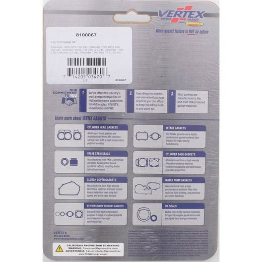 TOP END GASKET KIT WINDEROSA TEGS 8100067
