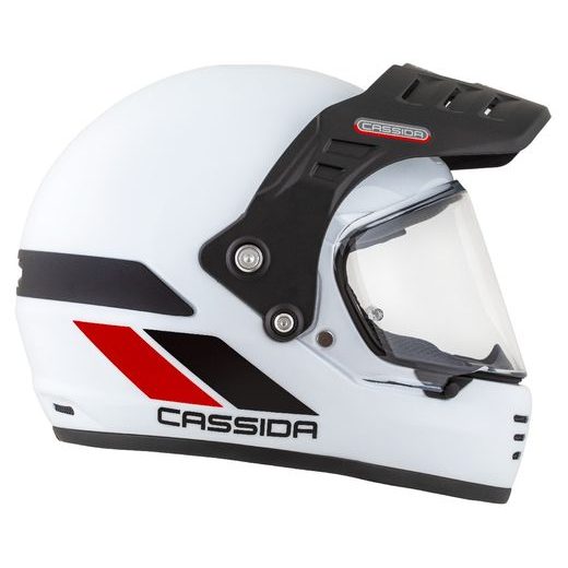 MOTOCROSS HELMET CASSIDA FORMX FLATOUT WHITE/ BLACK/ RED/ BLACK MATT PEAK XS