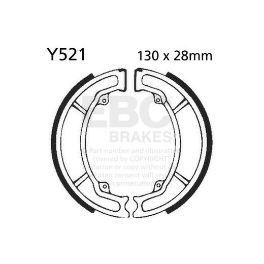 BRAKE SHOE SET EBC Y521 EXCLUDING SPRINGS