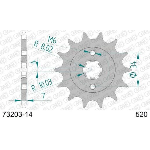 PREDNJI LANČANIK AFAM 73203-14 14T, 520