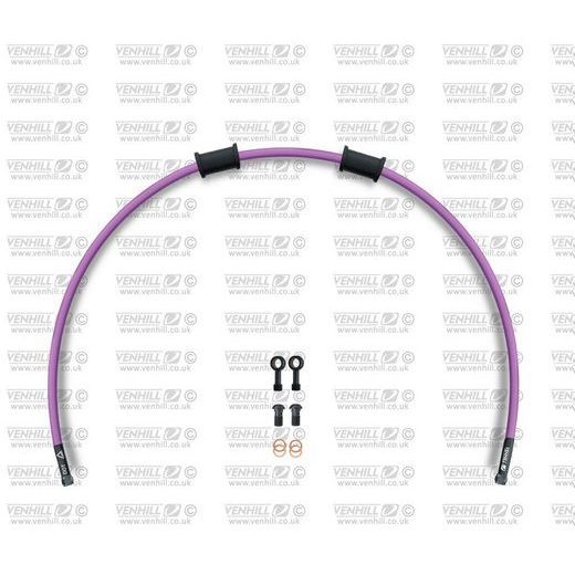 REAR BRAKE HOSE KIT VENHILL POWERHOSEPLUS HON-4017RB-PU (1 HOSE IN KIT) PURPLE HOSES, BLACK FITTINGS