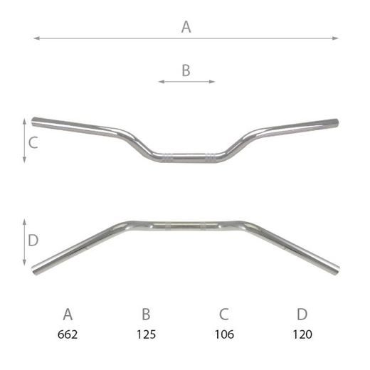 HANDLEBAR DOMINO 184171070 ROAD MEDIUM BEND CHRONIUM PLATED