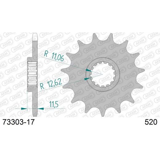 PREDNJI LANČANIK AFAM 73303-17 17T, 520