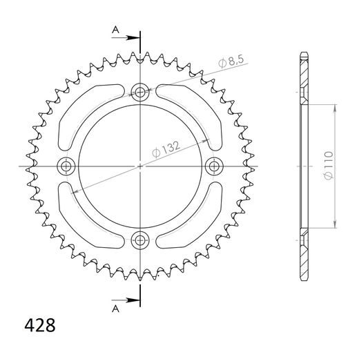 REAR ALU SPROCKET SUPERSPROX RAL-898:49-ORG ORANGE 49T, 428