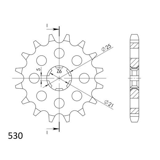 CHAIN KIT EK - SILVER CHAIN 530 SRX, X-RING (X, NX, QX, XS), CHK FRONT SPROCKET SUPERSPROX, CHK REAR SPROCKET SUPERSPROX FOR YAMAHA XS 400 1979-1980