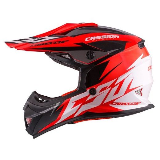 MOTOCROSS HELMET CASSIDA CROSS CUP JUNIOR ORANGE FLUO / WHITE / BLACK / GREY