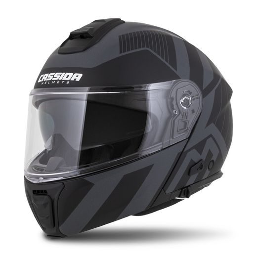 FULL FACE HELMET CASSIDA MODULO 2.0 PROFILE VISION MATT BLACK/ GREY/ REFLECTIVE GREY XS