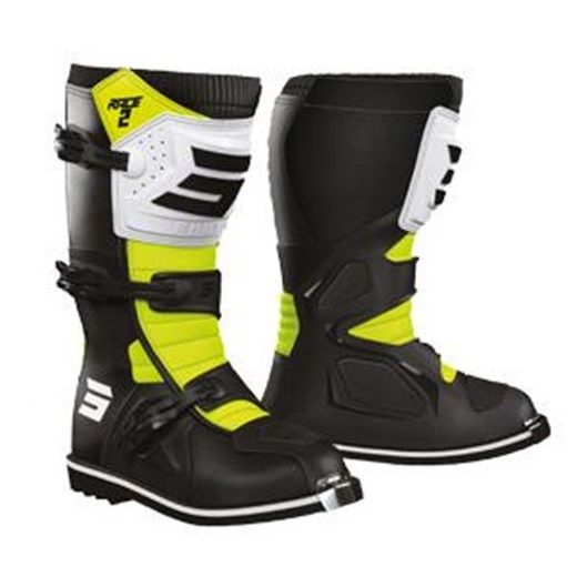 ČIZME SHOT RACE 2 KID A09-24D2-A04-33 BLACK / WHITE / NEON YELLOW 33