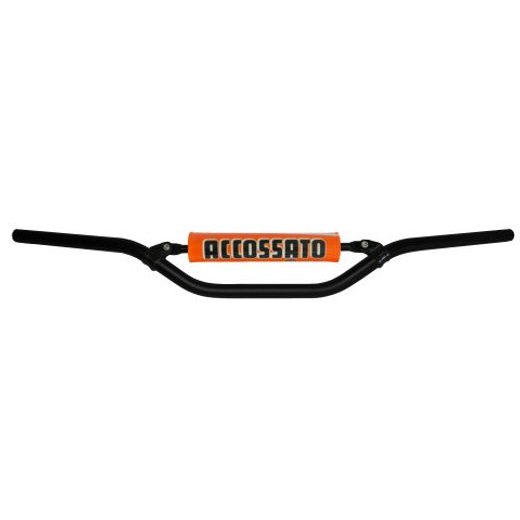 HANDLEBAR ACCOSSATO ALUMINIUM, 22 MM CRNI