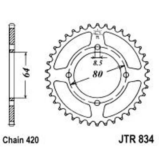 CHAIN KIT D.I.D CHAIN - ZLAT CHAIN 420 NZ, NON-SEALED, CHK FRONT SPROCKET JT, CHK REAR SPROCKET JT FOR YAMAHA PW 80 1983-2006