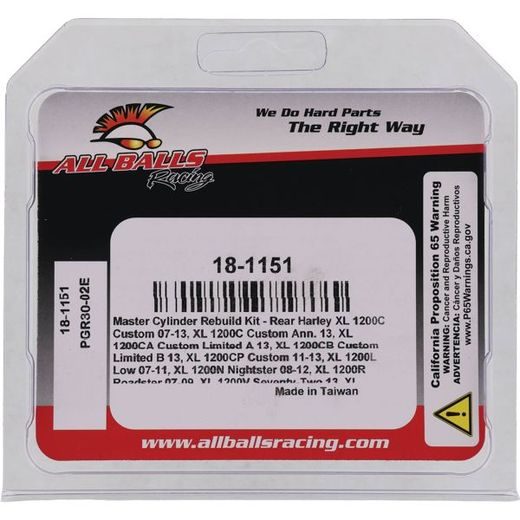 MASTER CYLINDER REBUILD KIT ALL BALLS RACING 18-1151