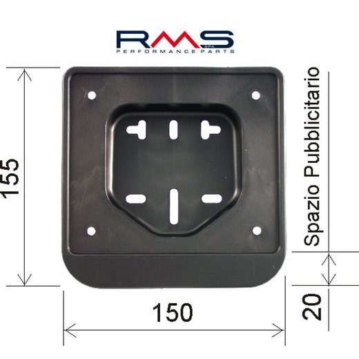 PLATE HOLDER RMS 142700040 FOR MOPED AND SCOOTER