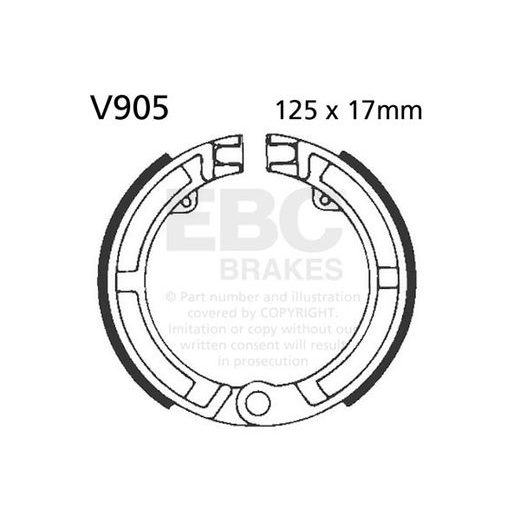 BRAKE SHOE SET EBC V905 EXCLUDING SPRINGS
