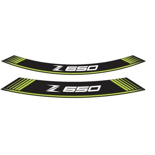 RIM STRIP PUIG Z650 9290V GREEN SET OF 8 RIM STRIPS