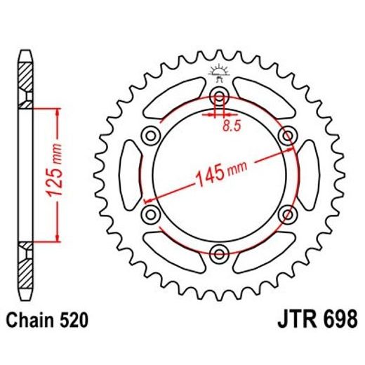 CHAIN KIT D.I.D CHAIN - SILVER CHAIN 520 ZVM-X, X-RING (X, NX, QX, XS), CHK FRONT SPROCKET JT, CHK REAR SPROCKET JT FOR CAGIVA W16 600 1994-1997