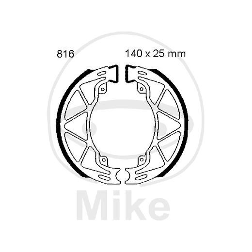 BRAKE SHOE SET EBC 816 EXCLUDING SPRINGS