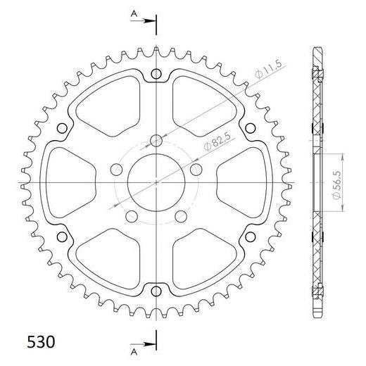 LANČENIK ZADNJI SUPERSPROX STEALTH RST-7081:51-RED CRVEN 51T, 530