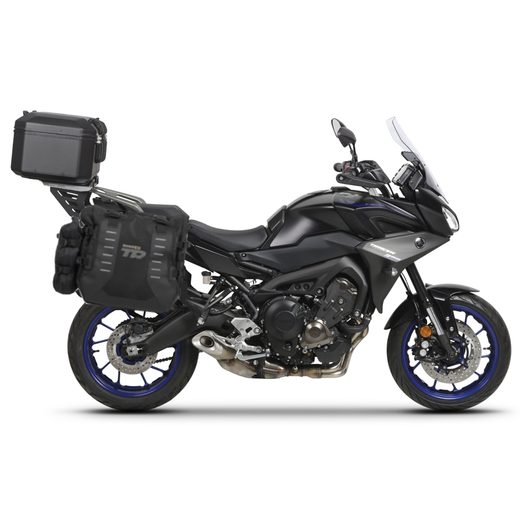 COMPLETE SET OF SHAD TERRA TR40 ADVENTURE SADDLEBAGS AND SHAD TERRA BLACK ALUMINIUM 55L TOPCASE, INCLUDING MOUNTING KIT SHAD YAMAHA MT-09 TRACER / TRACER 900