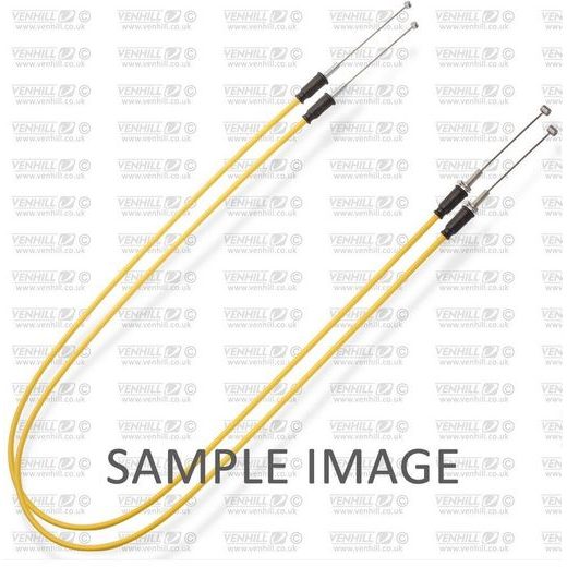 THROTTLE CABLES (PAIR) VENHILL H02-4-060-YE FEATHERLIGHT YELLOW