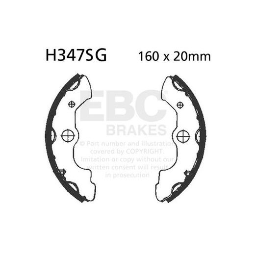 BRAKE SHOE SET EBC H347SG GROOVED INCLUDINGS SPRINGS