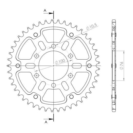 LANČENIK ZADNJI SUPERSPROX STEALTH RST-816:47-SLV SILVER 47T, 530
