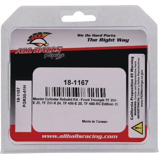 MASTER CYLINDER REBUILD KIT ALL BALLS RACING 18-1167