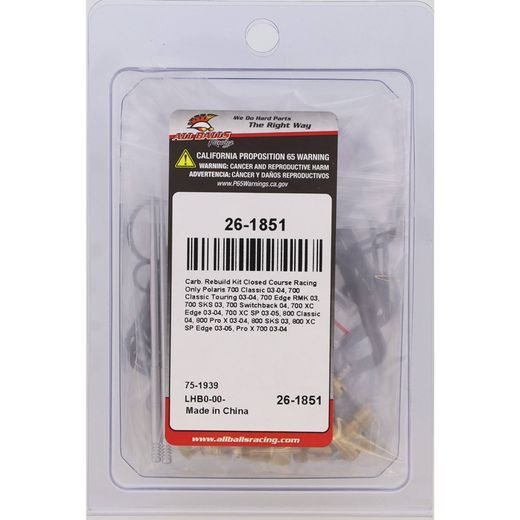 CARBURETOR REBUILD KIT ALL BALLS RACING CARK26-1851