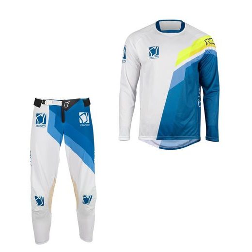 SET OF MX PANTS AND MX JERSEY YOKO VIILEE WHITE/BLUE; WHITE/BLUE/YELLOW 38 (XXL)