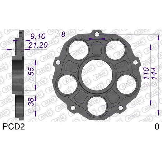 SPROCKET CARRIER AFAM PCD2 DUCATI (INCLUDING BOLTS)