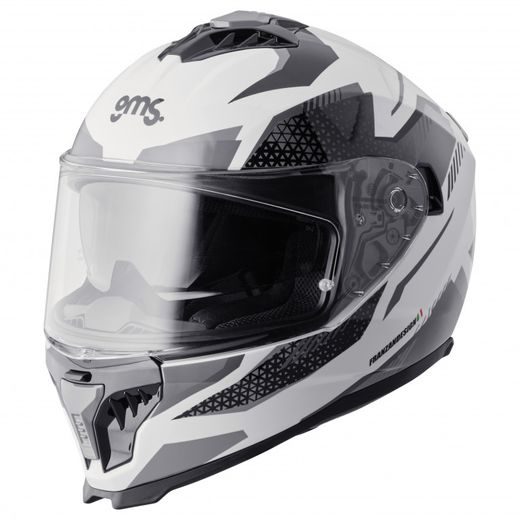 FULL FACE HELMET GMS GELERO ZG12701 WHITE-GREY-DARK GREY L