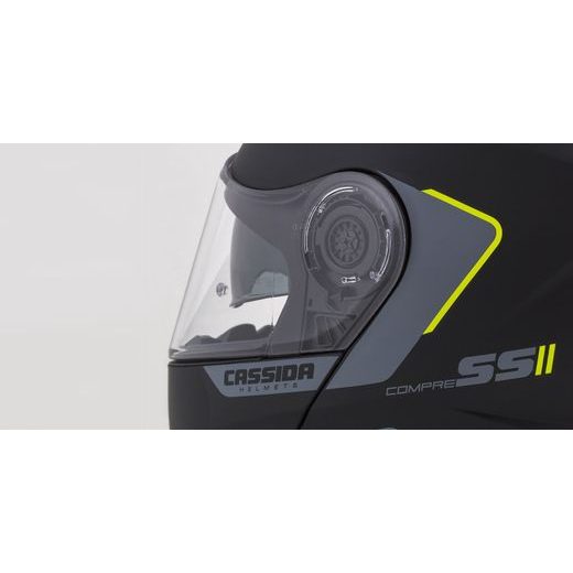 FULL FACE HELMET CASSIDA COMPRESS 2.0 REFRACTION MATT BLACK / GREY / YELLOW FLUO XL