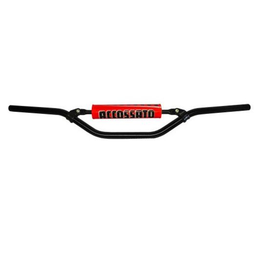 HANDLEBAR ACCOSSATO ALUMINIUM, 22 MM CRNI