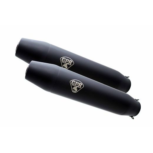 DUAL UNIVERSAL SILENCER KIT GPR DEEPTONE CAFÉ RACER CAFE.19.DN MATTE BLACK WITHOUT LINK PIPES