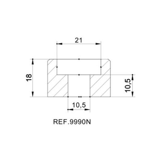 MIRROR ADAPTOR PUIG 9990N CRNI BAR END