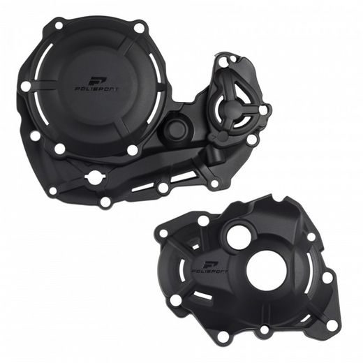 CLUTCH AND IGNITION COVER PROTECTOR KIT POLISPORT 91347 CRNI