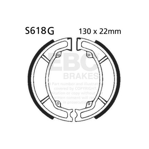 BRAKE SHOE SET EBC S618G GROOVED INCLUDINGS SPRINGS