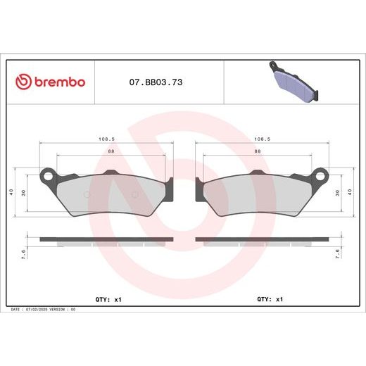 DISK PLOČICE BREMBO 07BB0373 CC ROAD