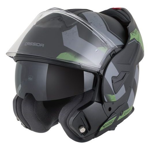 FULL FACE HELMET CASSIDA MULTIFLIP KORP BLACK MATT/GREEN/GRAY S