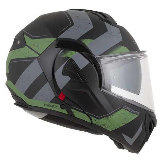 FULL FACE HELMET CASSIDA MULTIFLIP KORP BLACK MATT/GREEN/GRAY M