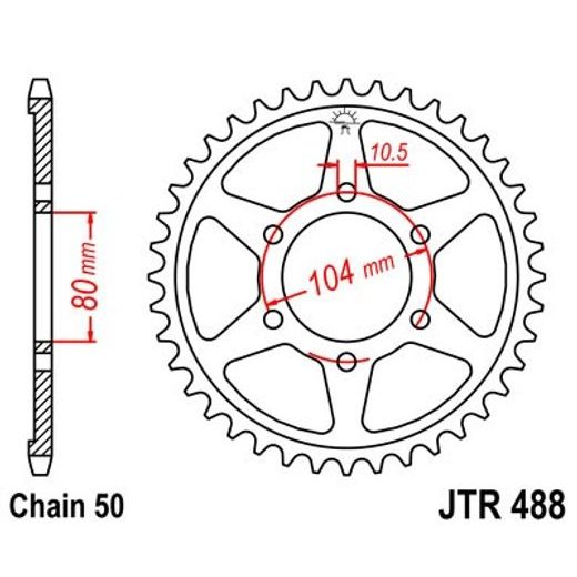 CHAIN KIT EK - ZLAT CHAIN 530 ZVX, X-RING (X, NX, QX, XS), CHK FRONT SPROCKET JT CHK RUBBER CUSHIONED, CHK REAR SPROCKET JT FOR KAWASAKI ZRX 1200 2001-2004