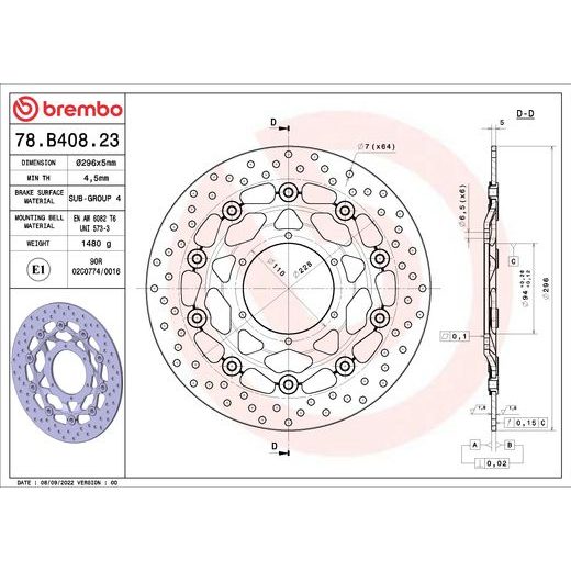 KOČIONA DISK BREMBO 78B40823 FLOATING