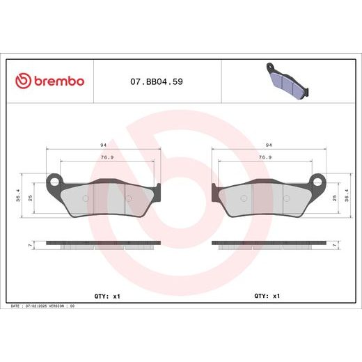 DISK PLOČICE BREMBO 07BB0459 CC ROAD