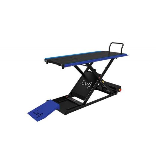MOTORCYCLE LIFT LV8 GOLDRAKE 600C FLOOR VERSION EG600CE.B WITH ELECTRO-HYDRAULIC UNIT (BLACK AND BLUE RAL 5005)