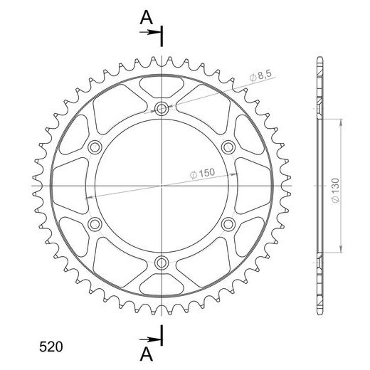 CHAIN KIT EK - SILVER CHAIN 520 SRX, X-RING (X, NX, QX, XS), CHK FRONT SPROCKET SUPERSPROX, CHK REAR SPROCKET SUPERSPROX FOR YAMAHA WR 250 X 2008-2015
