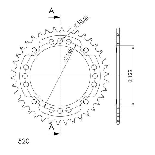 LANČENIK ZADNJI SUPERSPROX STEALTH RST-857:38-BLU PLAVI 38T, 520